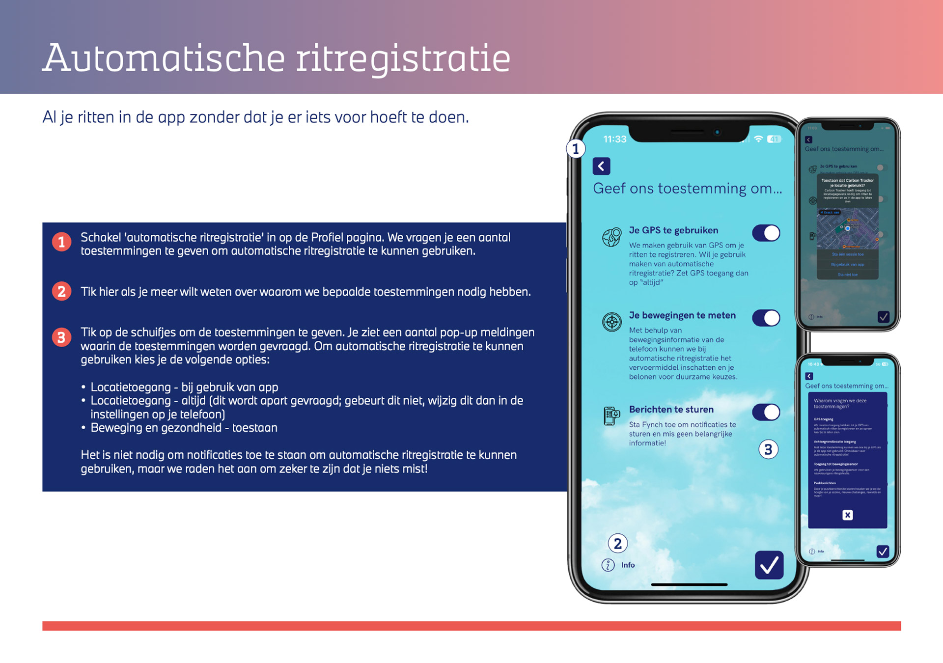 Weergave Alphabet Carbon Tracker over automatische ritregistratie