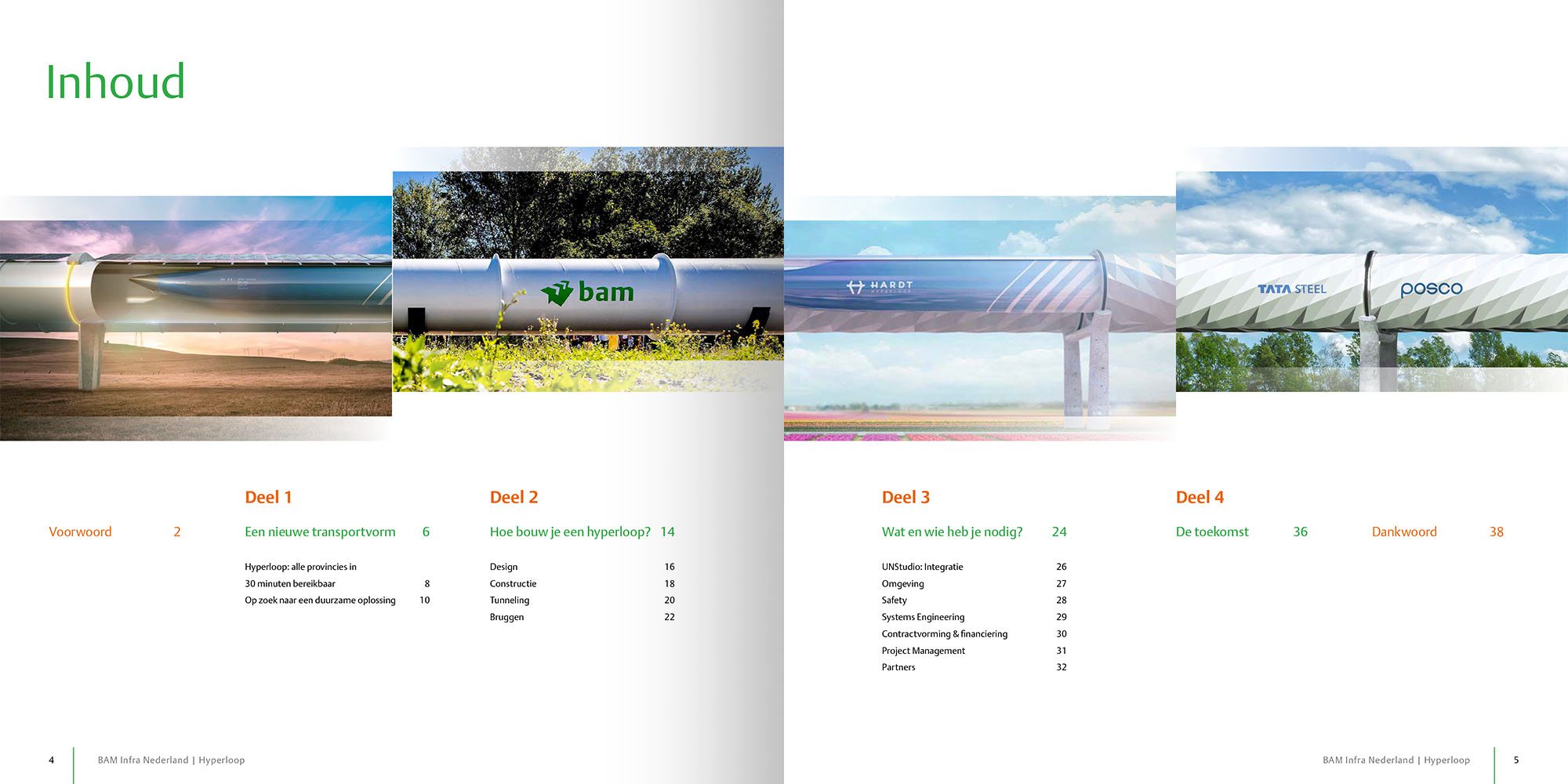 De inleiding van de hyperloop brochure van BAM