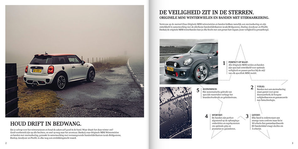 BMW winterwielen brochure ontwerp opengeklapt