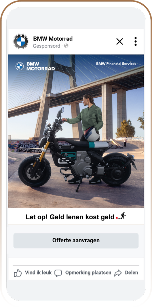 BMW Motorrad Facebook advertentie