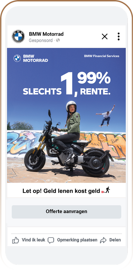 BMW Motorrad Facebook advertentie